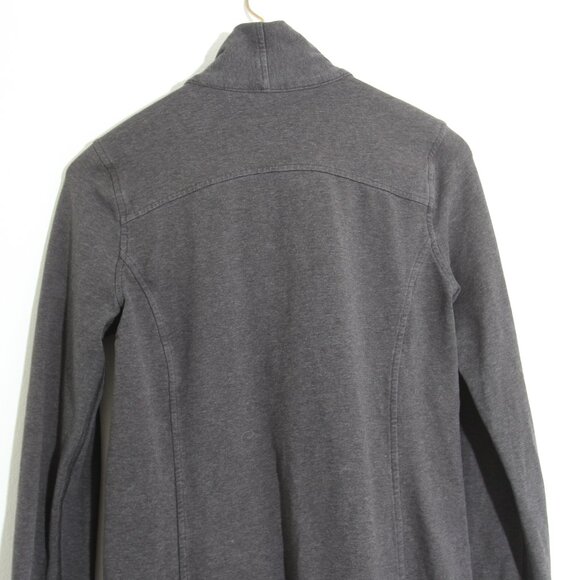 Lululemon Coast Wrap II Heathered Black Gray Cardigan Sweater Open Front Size 6 - Picture 12 of 15